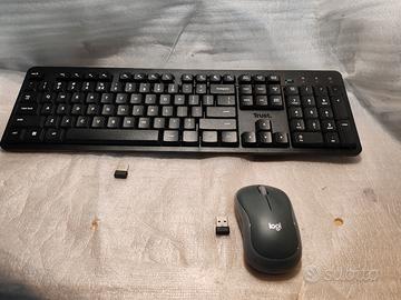 tastiera Trust e mouse logitec wireless