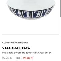 Insalatiera in porcellana Villa Altachiara blunera