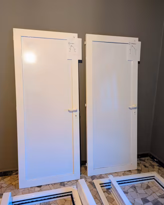 2 porte interne in alluminio e vetro + strutture