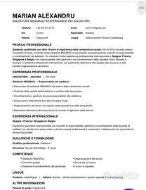 Responsabile saldatori MIG/MAG 
