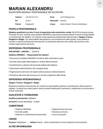 Responsabile saldatori MIG/MAG 