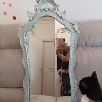 Specchio in stile, trattato shabby azzurro