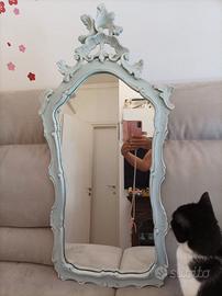Specchio in stile, trattato shabby azzurro