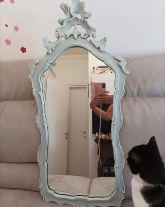 Specchio in stile, trattato shabby azzurro