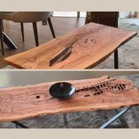 tavolo salotto in legno di ulivo