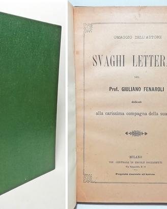 SVAGHI LETTERARI - FENAROLI GIULIANO 1889