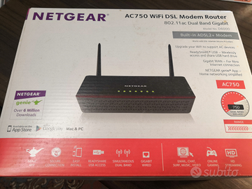 Model router WiFi NETGEAR D6000 ADSL2+ AC7500