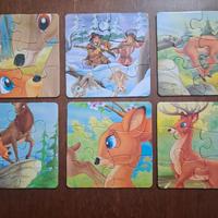 libro - puzzle Infanzia di Bambi, Disney 