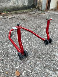 Cavalletto posteriore moto con attacchi a V
