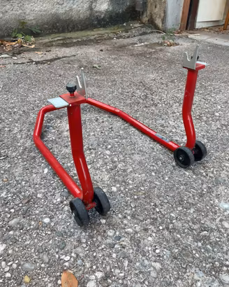 Cavalletto posteriore moto con attacchi a V