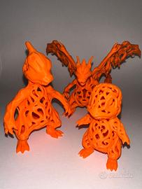 Statue Pokémon Charmander, Charmeleon, Charizard S
