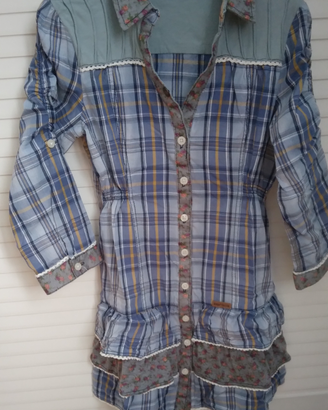 Vestito lungo a quadretti