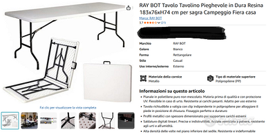 tavolo pieghevole