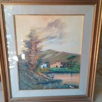 Quadro con paesaggio di campagna 