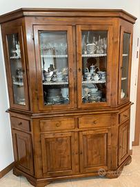 Credenza-Cristalliera in legno massello