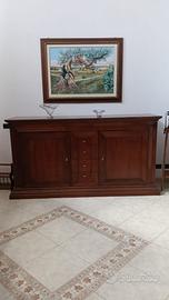 Credenza classica in legno – 2 ante e 4 cassetti