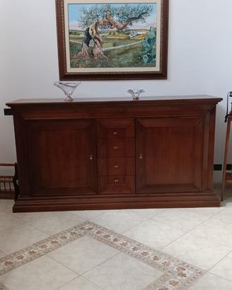 Credenza classica in legno – 2 ante e 4 cassetti