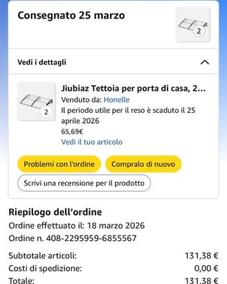 Tettoia per casa