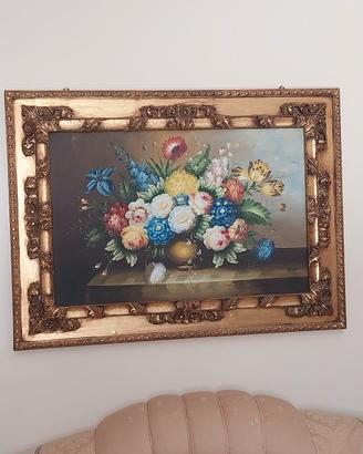 DIPINTO OLIO SU TELA"VASO DI FIORI" 