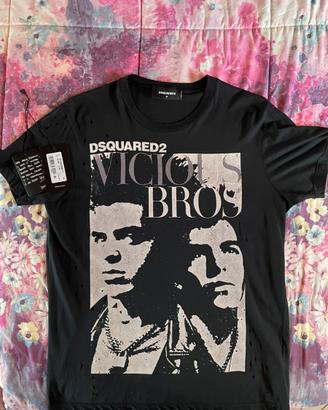 Dsquared2 uomo t-shirt stampa Vicious