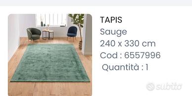 Tappeto color salvia di grandi dimensioni 