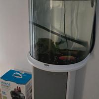 Acquario Tetra curvo 60 lt con mobiletto e filtto