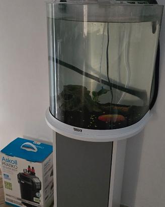 Acquario Tetra curvo 60 lt con mobiletto e filtto