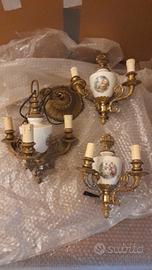 lampadario + 2 applique 