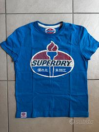 T-shirt Superdry Motor Oil blu taglia M vintage