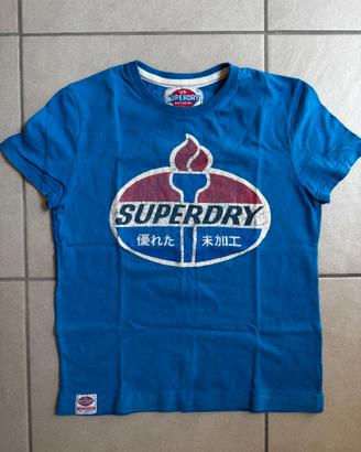 T-shirt Superdry Motor Oil blu taglia M vintage