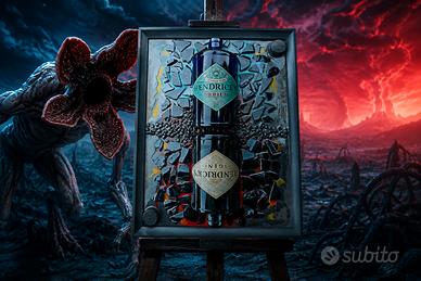 QUADRO VINTAGE BOTTIGLIA GIN HENDRICK'S E RESINA.