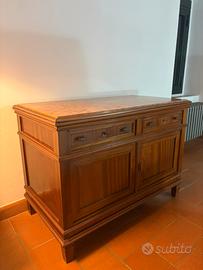Credenza in legno con piano di Marmo