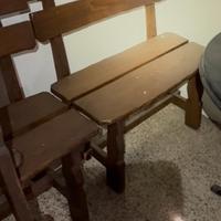 Tavolo , Sedie e Panche in legno massiccio antico