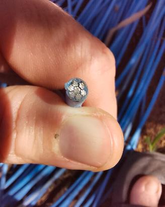cavo acciaio da 80 mt circa, 7 fili, 5mm,rivesto