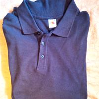 Polo a maniche lunghe blu navy Fruit of the Loom –