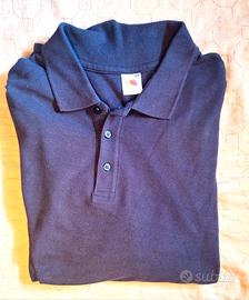Polo a maniche lunghe blu navy Fruit of the Loom –