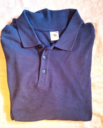 Polo a maniche lunghe blu navy Fruit of the Loom –