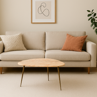 Tavolino vintage in marmo rosa con gambe in ottone