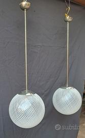 Venini coppia globo murano reticello, Carlo Scarpa