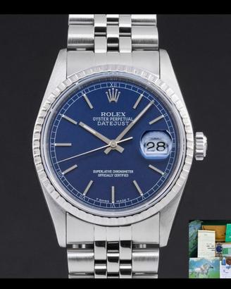 Rolex Datejust 16220 - quadrante blu 1991 full set