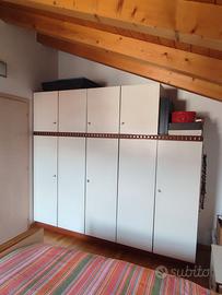 Camera matrimoniale completa color avorio/noce