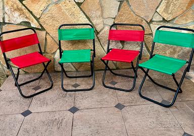 Set 4 sedie da campeggio/spiaggia