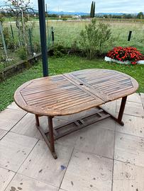 Tavolo da giardino allungabile in legno