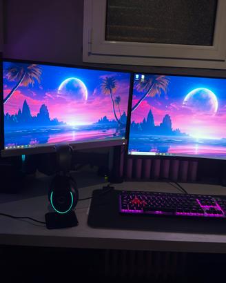 Postazione pc gaming + 2 monitor 180/60hz