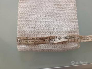 Borsa uncinetto beige fatta a mano