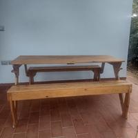 PANCHINA TRASFORMABILE IN TAVOLO IN LEGNO MASSELLO