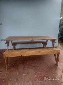 PANCHINA TRASFORMABILE IN TAVOLO IN LEGNO MASSELLO