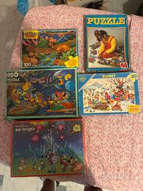 Lotto 5 puzzle vintage anni 80/90