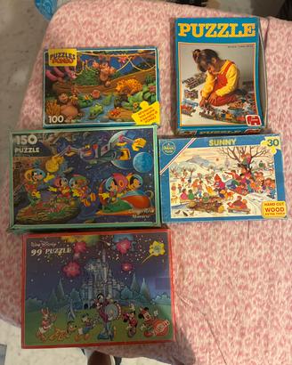 Lotto 5 puzzle vintage anni 80/90