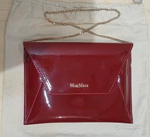 Borsa a tracolla Max Mara vernice bordeaux

